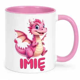 kubek-rozowy-personalizowany-smok-zwierzak-slodki-dla-dzieci
