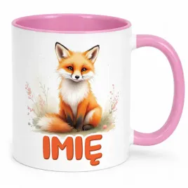 kubek-rozowy-personalizowany-lis-zwierzak-slodki-dla-dzieci