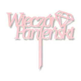 rozowy-topper-wieczor-panienski-diament-napis-na-piku