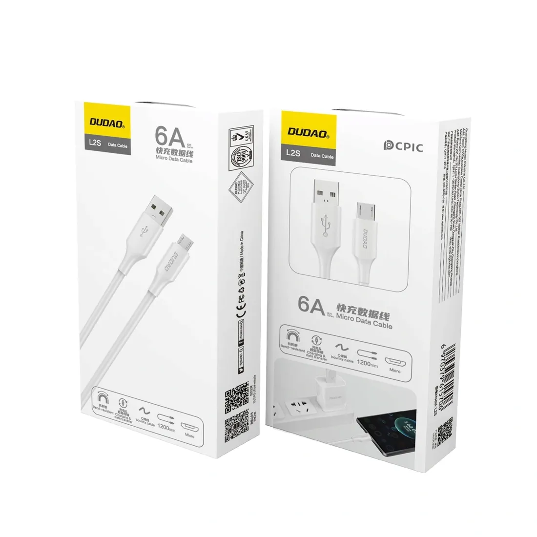kabel-dudao-l2sm-usb-a-micro-usb-6a-1-2-m-bialy