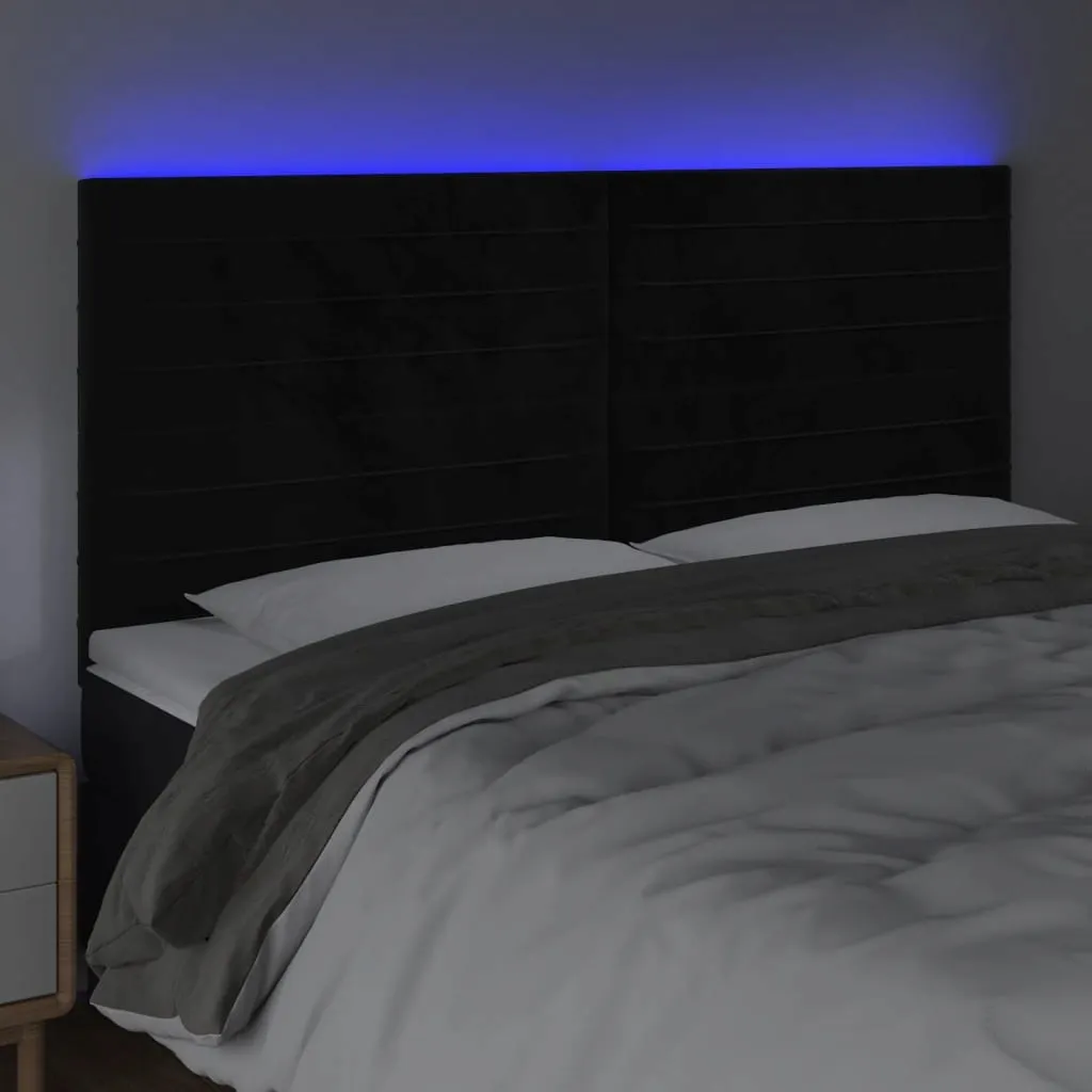zaglowek-led-czarny-180x118-cm-aksamit-stan-nowy