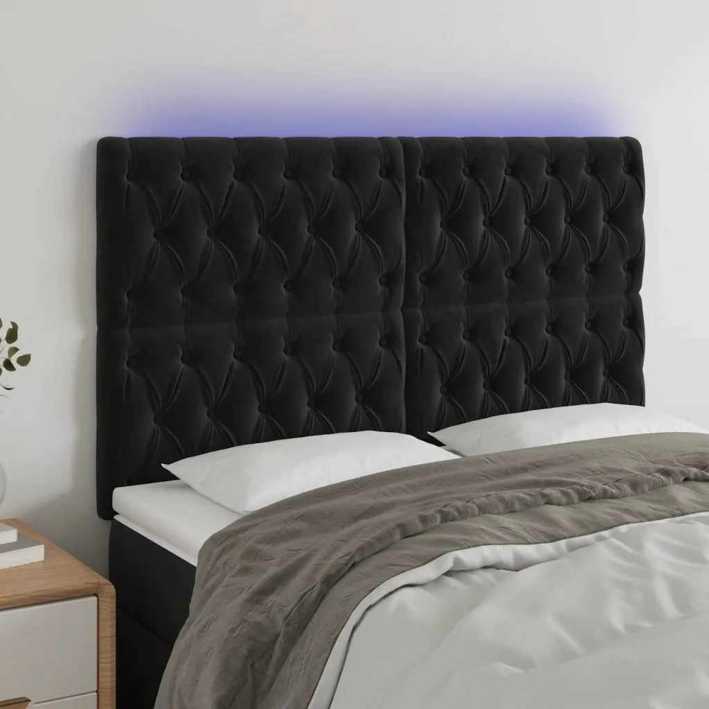 zaglowek-led-czarny-aksamit-144x118-cm