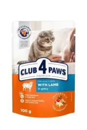 club-4-paws-premium-mokra-karma-dla-kotow-z-jagniecina-w-sosie-100-g