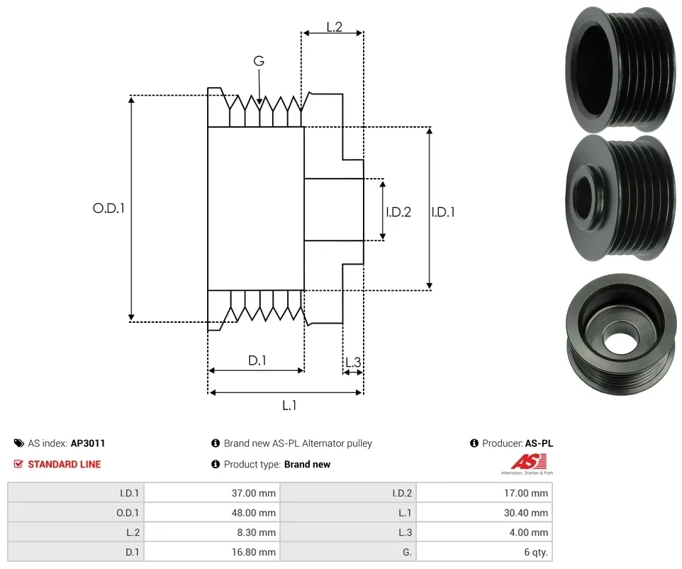 kola-pasowe-alternatora-ap3011-as-pl-stan-nowy