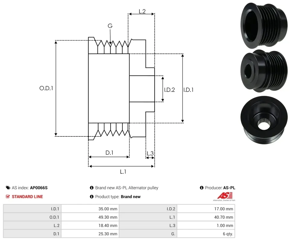 kola-pasowe-alternatora-ap0066s-as-pl-stan-nowy