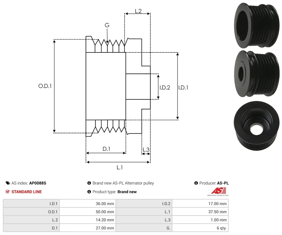 kola-pasowe-alternatora-ap0088s-as-pl-stan-nowy