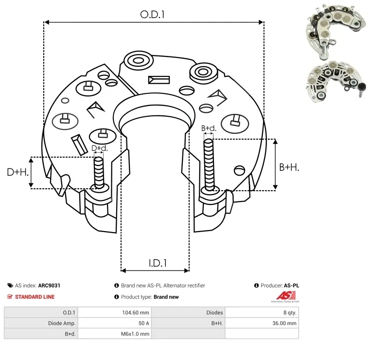 mostek-diodowy-alternatora-arc9031-as-pl-stan-nowy