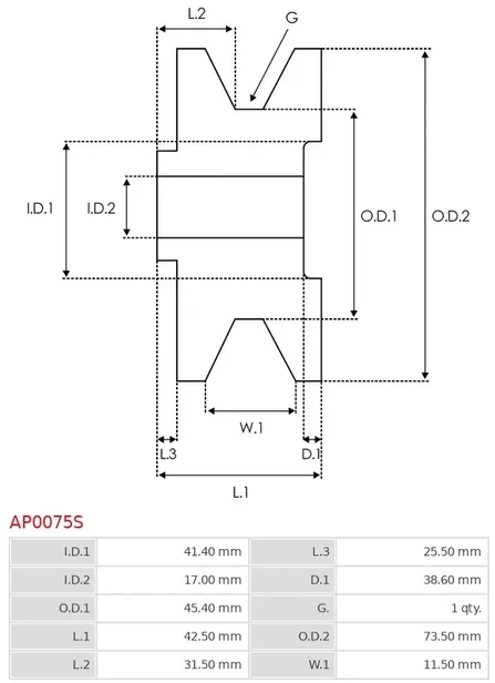kolo-pasowe-alternatora-ap0075s-stan-nowy