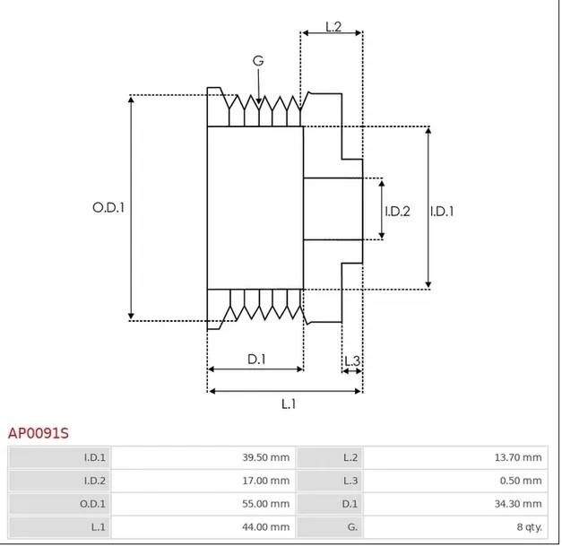 kolo-pasowe-alternatora-ap0091s-as-pl-producent-czesci-as-pl