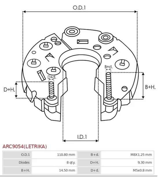 mostek-diodowy-alternatora-arc9054-prod-letrika-stan-nowy
