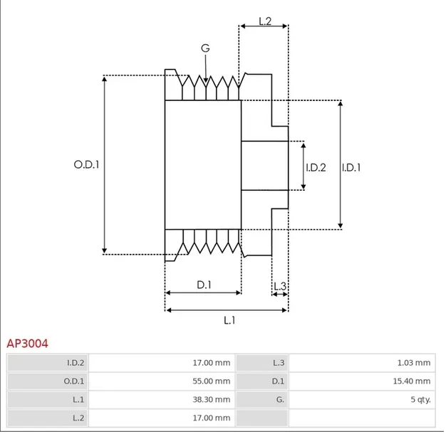 kolo-pasowe-alternatora-ap3004-numer-katalogowy-czesci-ap3004