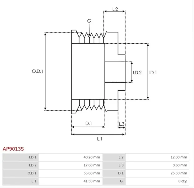 kolo-pasowe-alternator-ap9013s-producent-czesci-as-pl