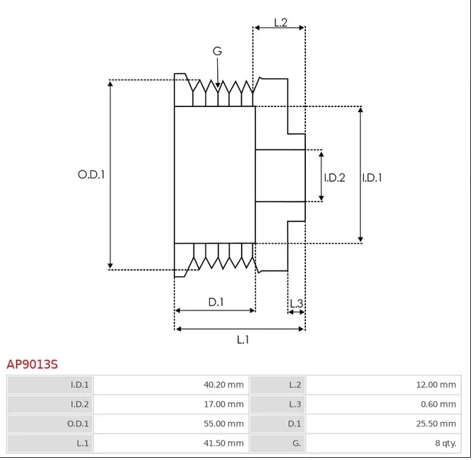 kolo-pasowe-alternator-ap9013s-stan-nowy
