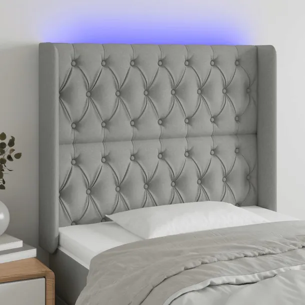 zaglowek-led-jasnoszary-93x16x118cm-stan-nowy