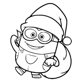 naklejka-minionek-na-szybe-mikolaj-santa-swieta