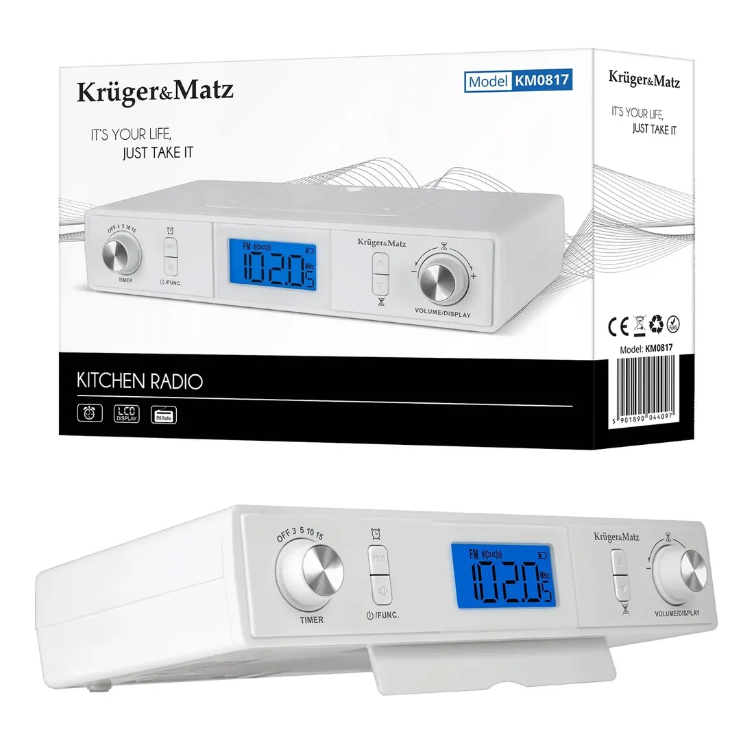 radio-kuchenne-krugermatz-bt-podwieszane-zegar-budzik-minutnik-lcd-stan-nowy