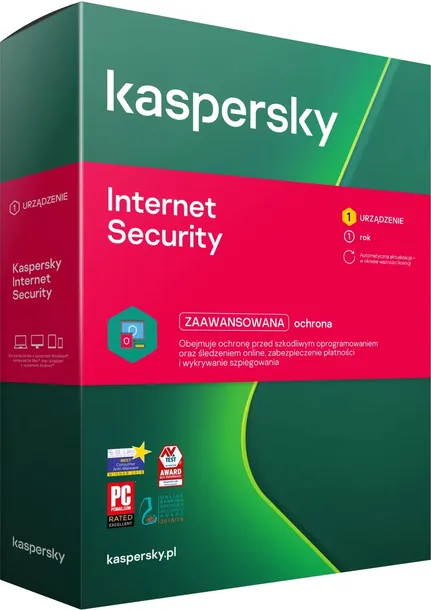 Kaspersky Internet Security PL 1 stanowisko 1 rok nowa licencja