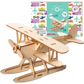 little-story-drewniane-puzzle-model-3d-samolot