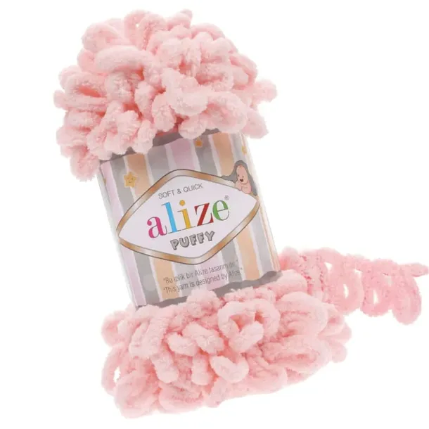 Włóczka Alize Puffy - 340 Pudrowy Różowy