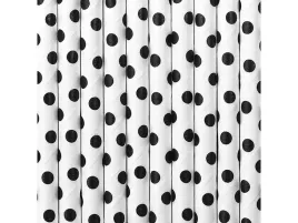 slomki-papierowe-urodzinowe-biale-w-czarne-kropki-19-5-cm-10-szt