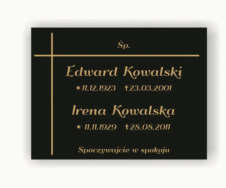 tablica nagrobna różne kształy 30x20cm poziom pion