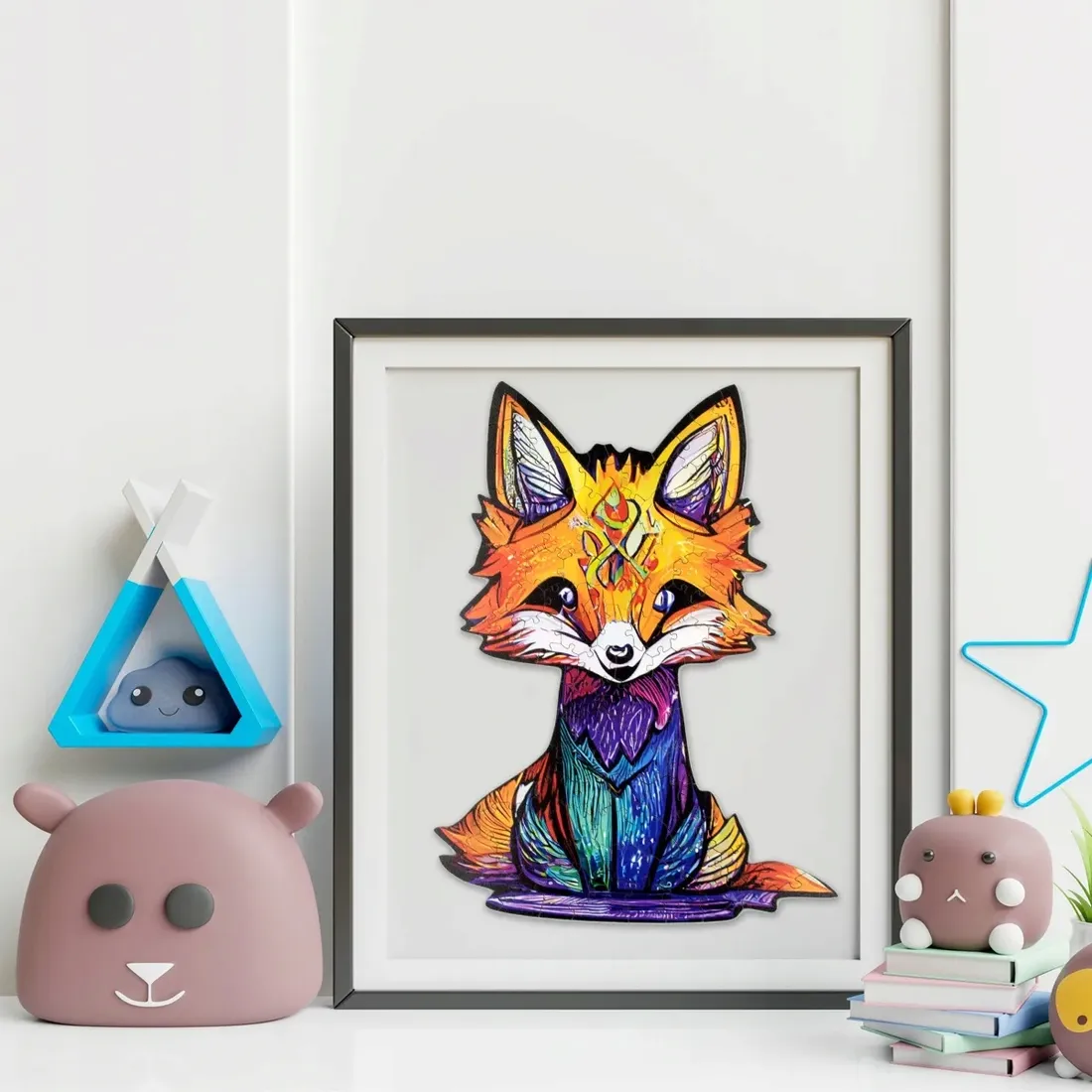 puzzle-drewniane-lis-140-elementow-a4-stan-nowy