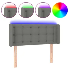 zaglowek-do-lozka-z-led-ciemnoszary-103x16x78-88-cm-tkanina
