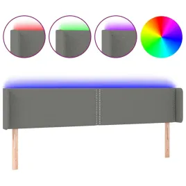 zaglowek-do-lozka-z-led-ciemnoszary-203x16x78-88-cm-tkanina