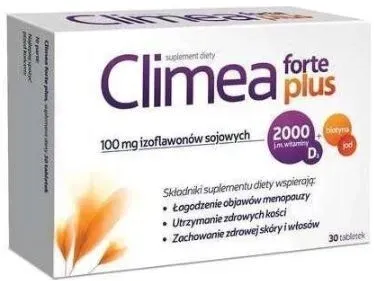 Climea Forte Plus, izoflawony sojowe, menopauza, 30 tabletek