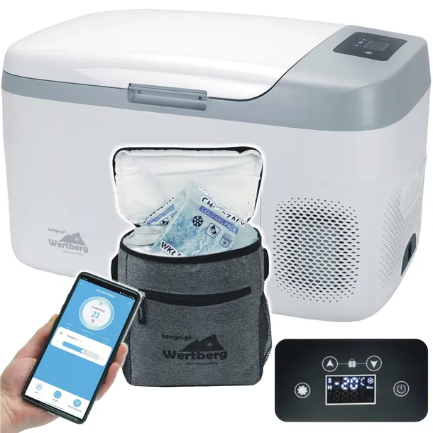lodówka zamrażarka samochodowa -20°C 12V/24V|230V bluetooth Tuya torba cool