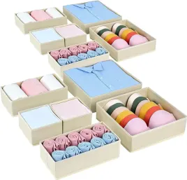 homsorout-organizer-szafkowy-12-sztuk-faltowe-pudelka-bezowe-na-bielizne