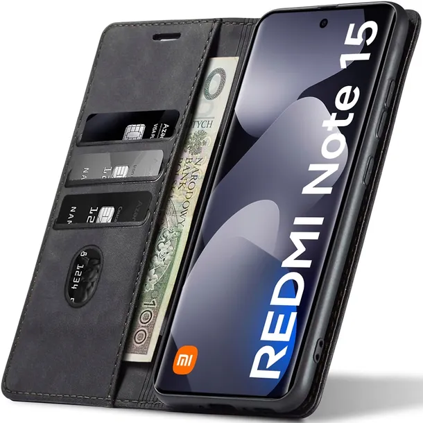 ETUI SKÓRZANE NA MAGNES DO XIAOMI REDMI NOTE 15 4G / 5G