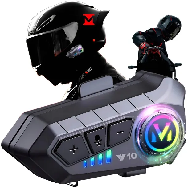 INTERKOM MOTOCYKLOWY BLUETOOTH Y10 UNIWERSALNY Z MIKROFONEM HYBRYDOWYM