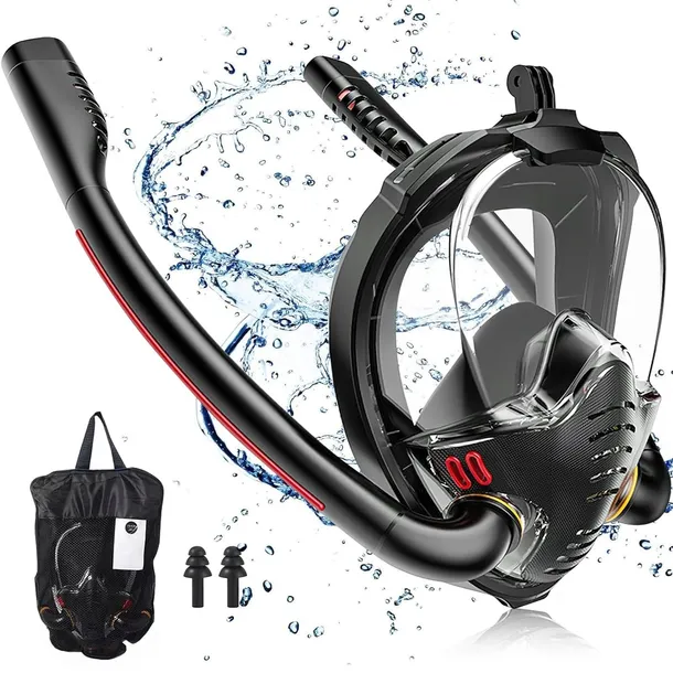 MASKA DO NURKOWANIA SNORKELINGU PEŁNOTWARZOWA NA CAŁĄ TWARZ DO WODY L/XL
