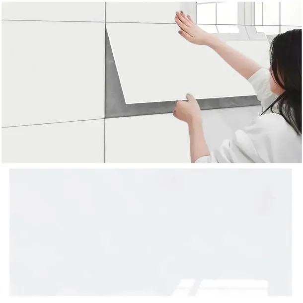 SAMOPRZYLEPNY PANEL BIAŁY MARMUR PCV LAMINAT POŁYSK 80x40 cm