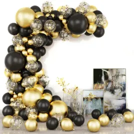 girlanda-balonowa-zlota-czarna-107szt-na-przyjecie-urodziny-wesele