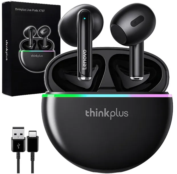 SŁUCHAWKI BEZPRZEWODOWE LENOVO XT97 WODOODPORNE GAMINGOWE + POWERBANK