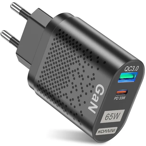 QUICK CHARGE 3.0 MOCNA ŁADOWARKA SIECIOWA USB QC + PD 65W GaN