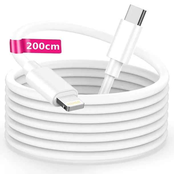 KABEL USB-C LIGHTNING do IPHONE 11 12 13 14 Ipad Ipod Airpods PD 20W 200cm