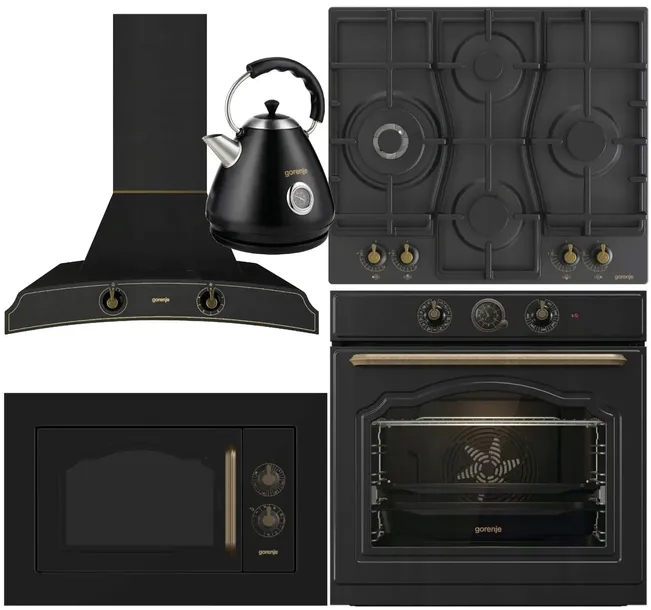 DUŻY ZESTAW AGD GORENJE RETRO CZARNY + GRATIS