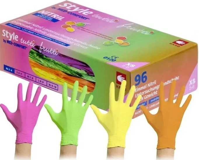 RĘKAWICE NITRYLOWE KOLOROWE TUTTI FRUTTI L 96SZ