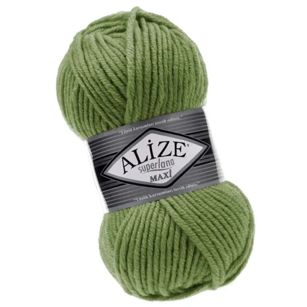 Włóczka Alize Superlana Maxi - 620 Oliwkowy z Wełną