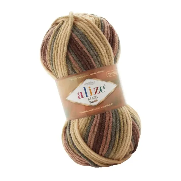 Włóczka Alize Superlana Maxi Batik - 7804 z Wełną