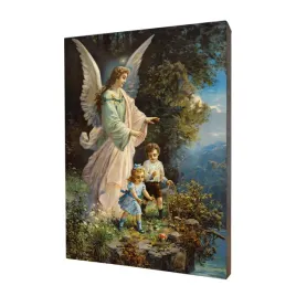 obraz-religijny-na-desce-lipowej-aniol-stroz-z-dziecmi-format-40x50-cm