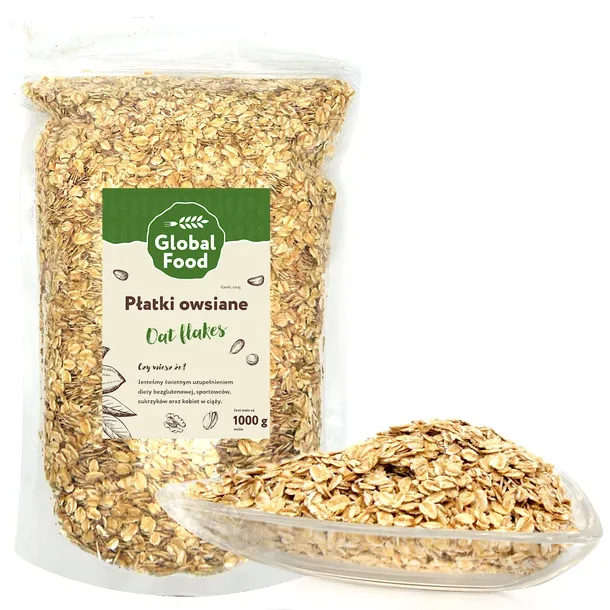 PŁATKI OWSIANE 1kg (1000g) NATURALNE ŹRÓDŁO BŁONNIKA