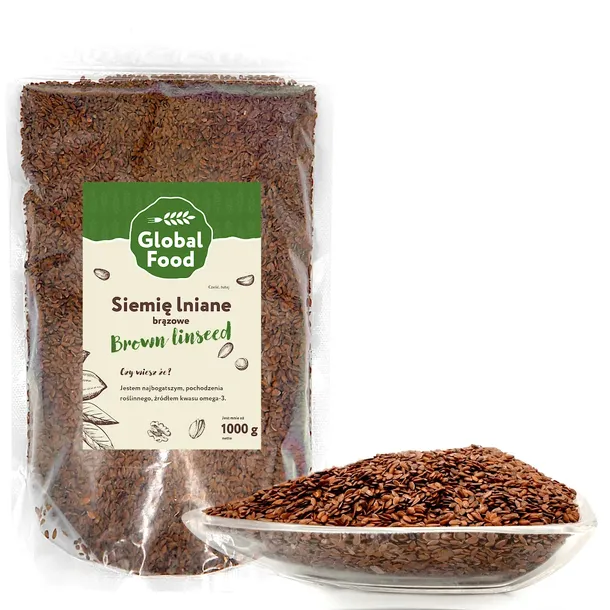 SIEMIĘ LNIANE BRĄZOWE 1kg (1000g) ZIARNO LEN BRĄZOWY