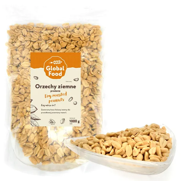 ORZECHY ZIEMNE PRAŻONE BEZ SOLI GLOBAL FOOD 1kg