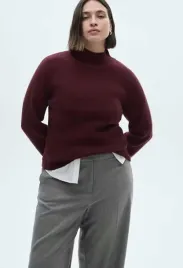 burgundowy-sweter-z-dlugim-rekawem-mango-xs