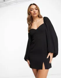 czarna-rozkloszowana-sukienka-mini-asos-xs