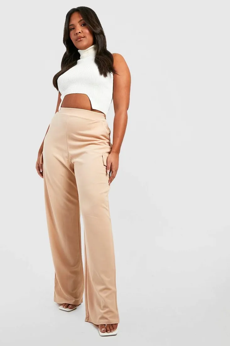 bezowe-spodnie-plus-size-boohoo-56-stan-nowy